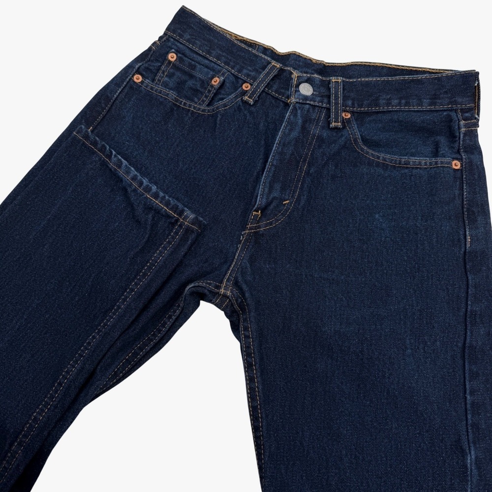 Levi's 505 Jeans Mens 29x31 (Tag 30x32) Dark Blue Regular Fit Straight Leg Denim